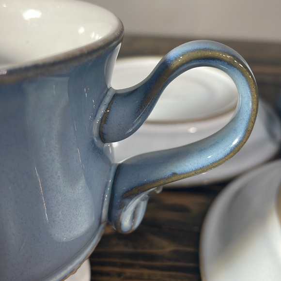 Set of 3 footed vintage Denby cups and saucers - Picture 8 of 10